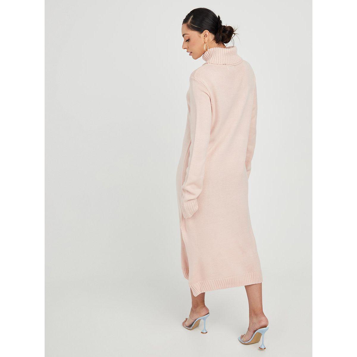 Styli Turtle Neck Long Sleeves A-Line Midi Oversized Dress-women-clothing-dresses-image-3