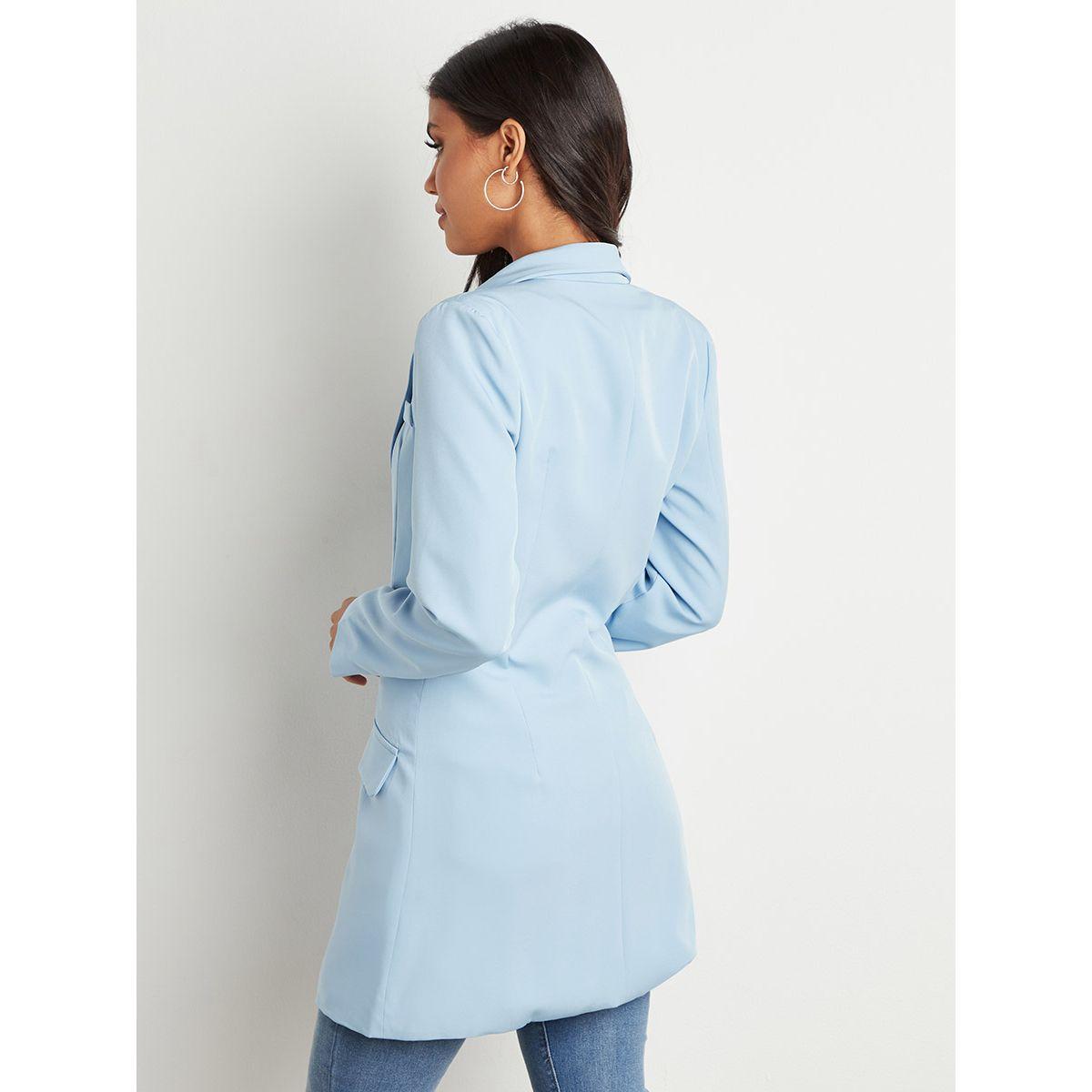 Styli Button Closure Boxy Blazer Mini Dress with Long Sleeves-women-clothing-dresses-image-11