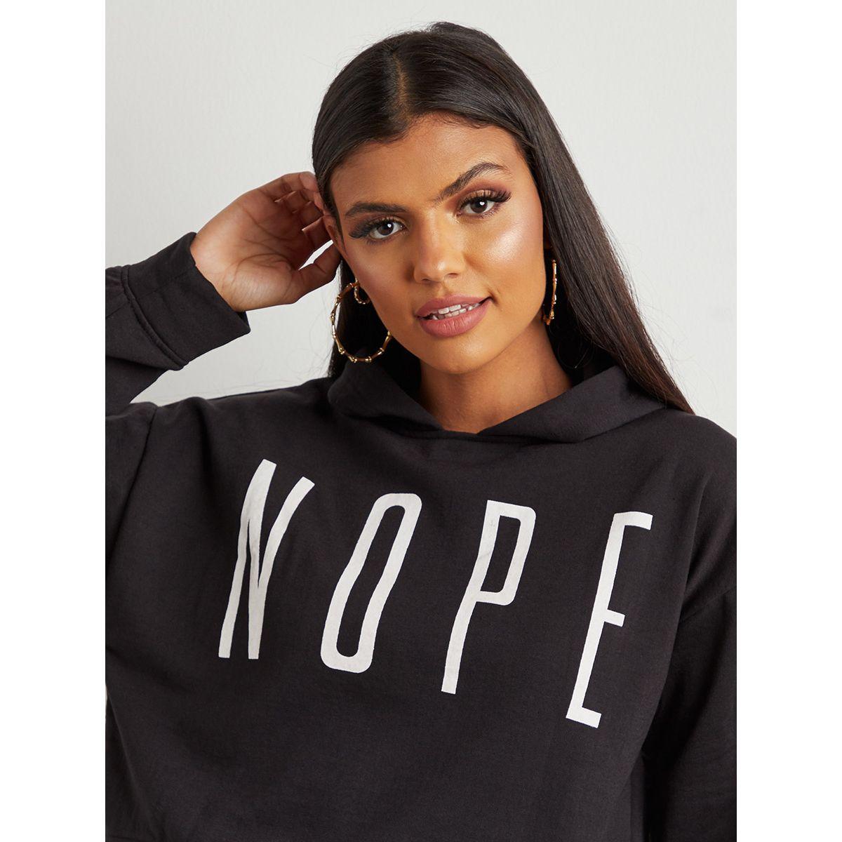 Styli Nope Slogan Printed Sweatshirt with Hood-women-winterwear-hoodiesandsweatshirts-sweatshirts-image-6