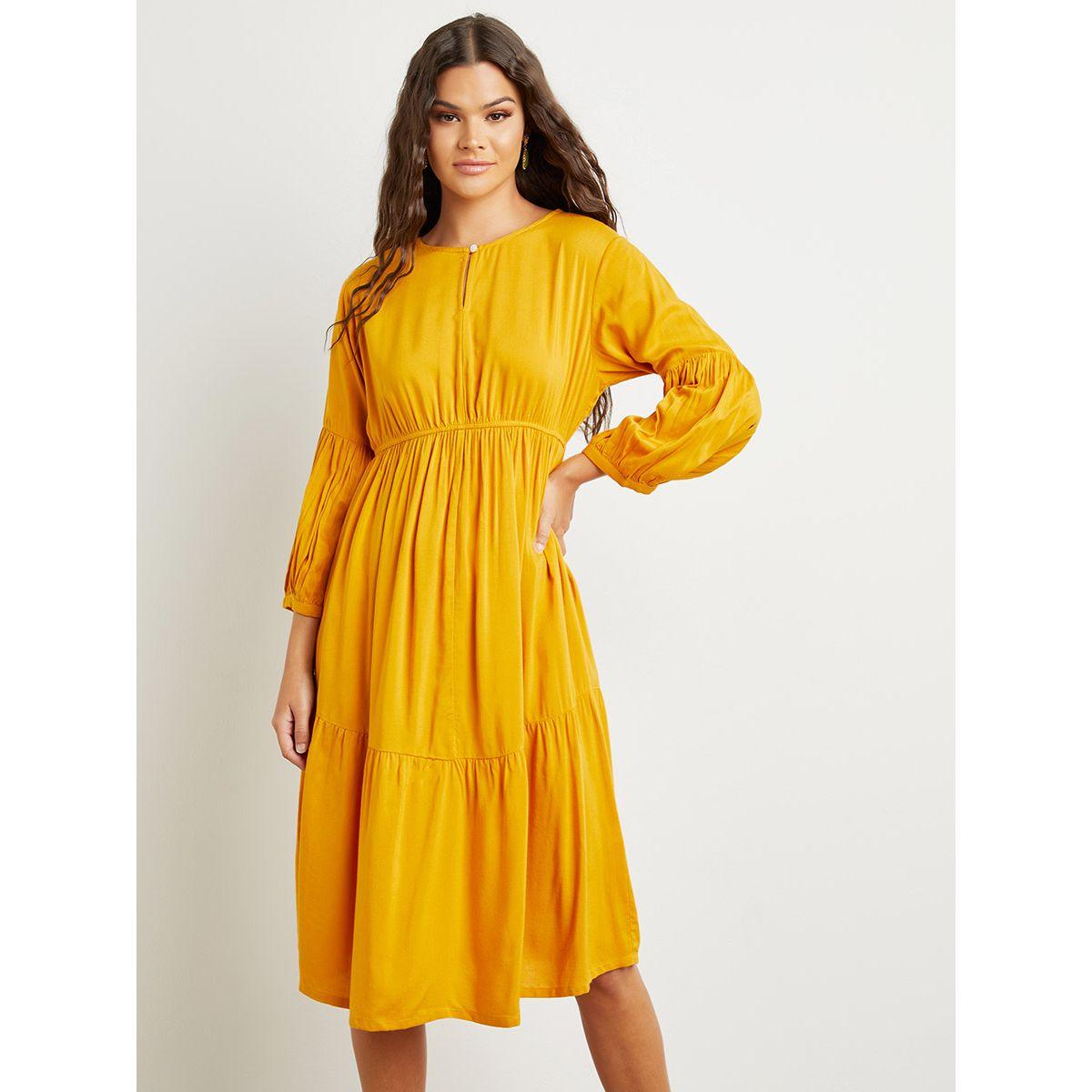 فستان ميدي بكشكش من ستايلي-women-clothing-dresses-image-1
