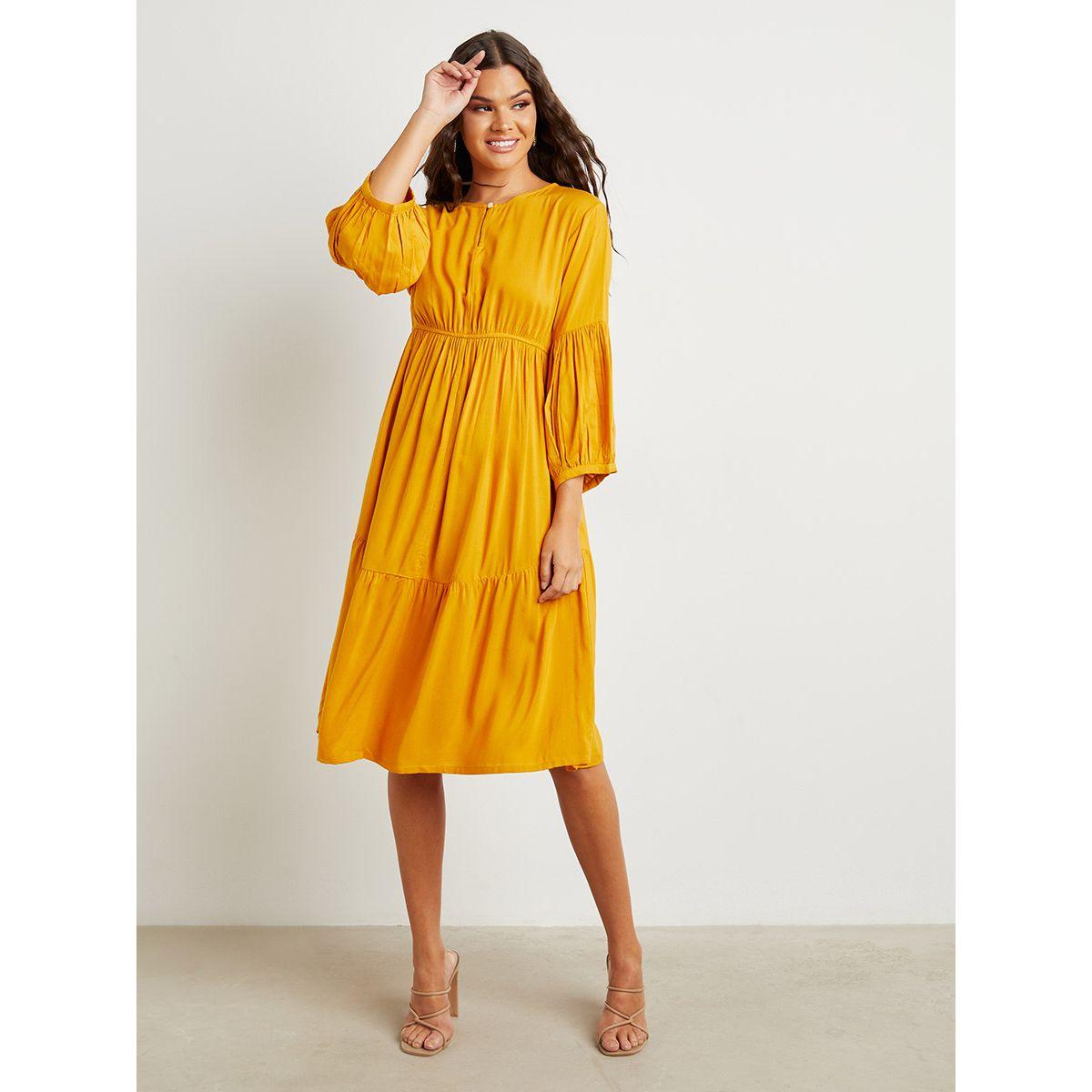 فستان ميدي بكشكش من ستايلي-women-clothing-dresses-image-2