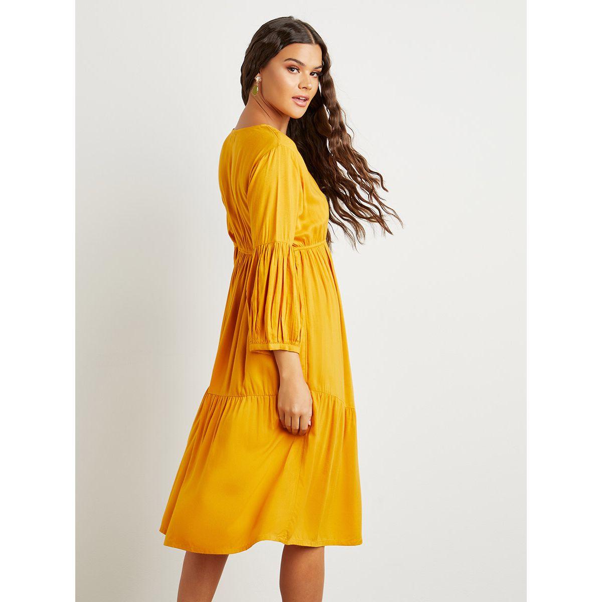 فستان ميدي بكشكش من ستايلي-women-clothing-dresses-image-4