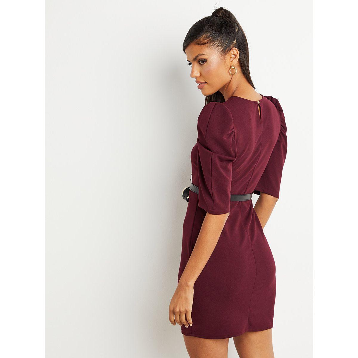 فستان قصير برباط خصر-women-clothing-dresses-image-4