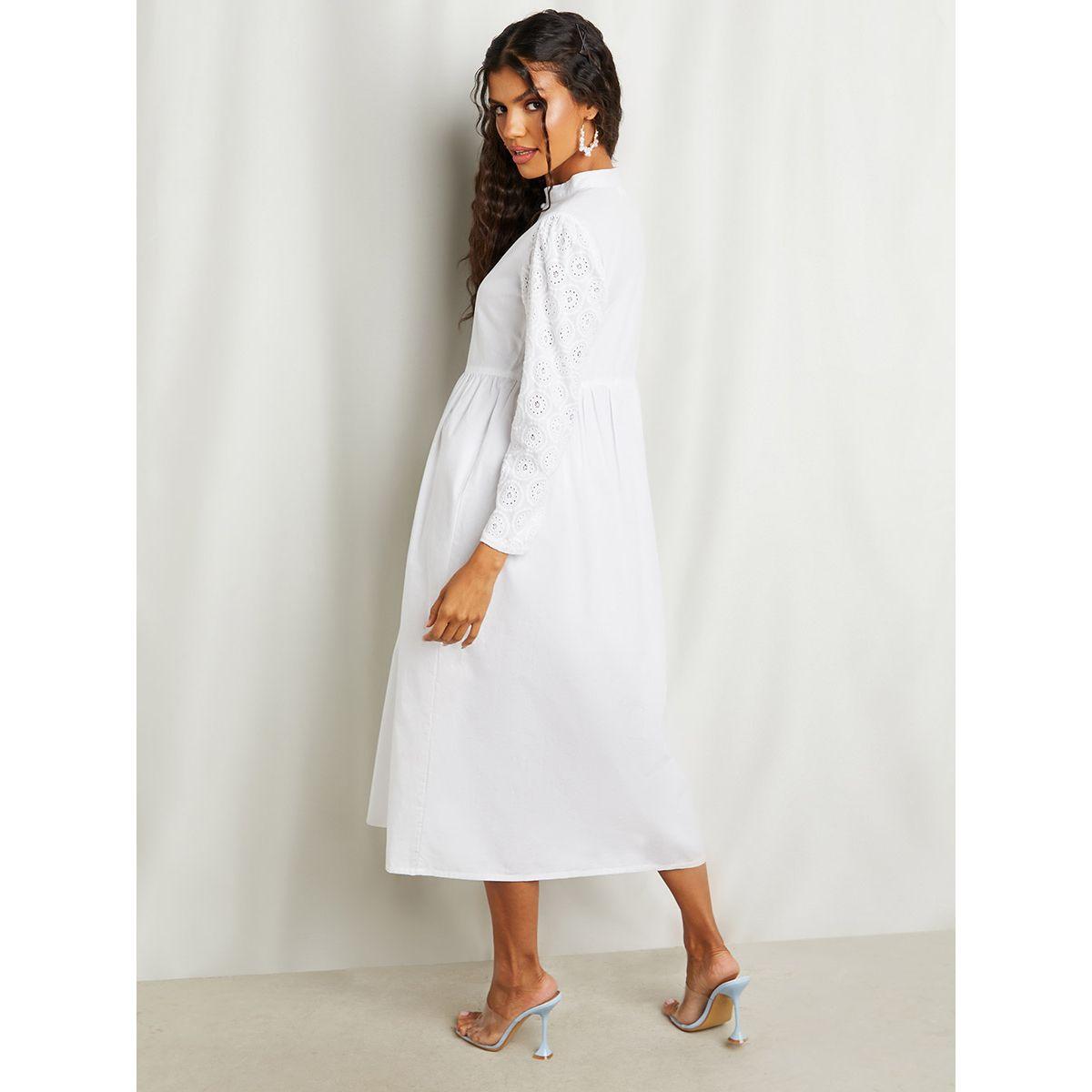 Styli Schiflli Long Sleeves Button Through A-Line Midi Dress-women-clothing-dresses-image-4