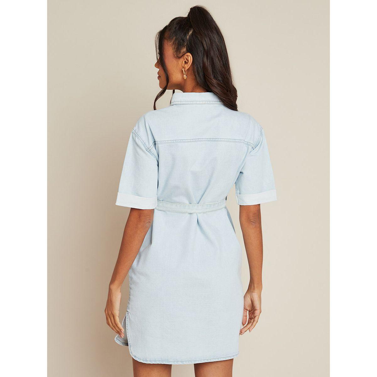 فستان جينز باكمام قصيرة-women-clothing-dresses-image-4