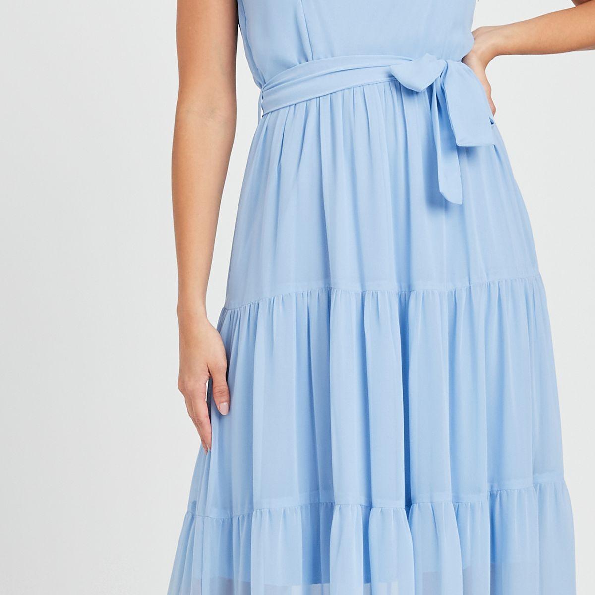 Styli Sleeveless Square Neck Tiered A-Line Maxi Dress-women-clothing-dresses-image-1