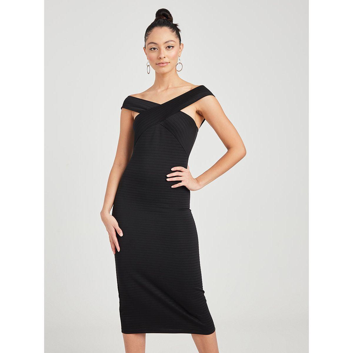 Styli Sleeveless Cross Wrap Front Knitted Bodycon Midi Dress-women-clothing-dresses-image-1