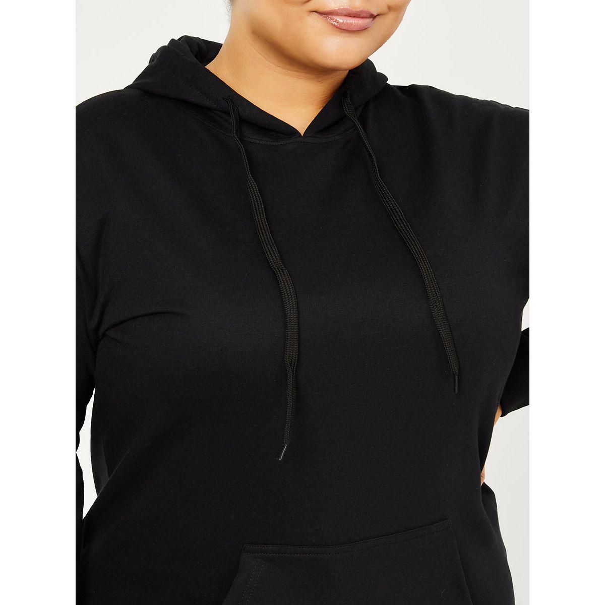 Styli Plus Kangaroo Pocket Detail Long Sleeves Knit Hoodie-women-clothing-hoodiesandsweatshirts-hoodies-image-3