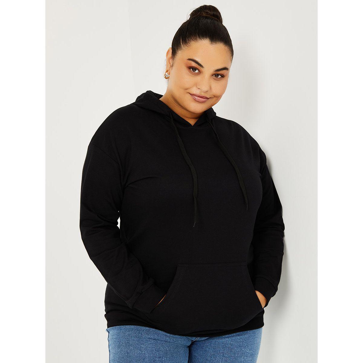 Styli Plus Kangaroo Pocket Detail Long Sleeves Knit Hoodie-women-clothing-hoodiesandsweatshirts-hoodies-image-5