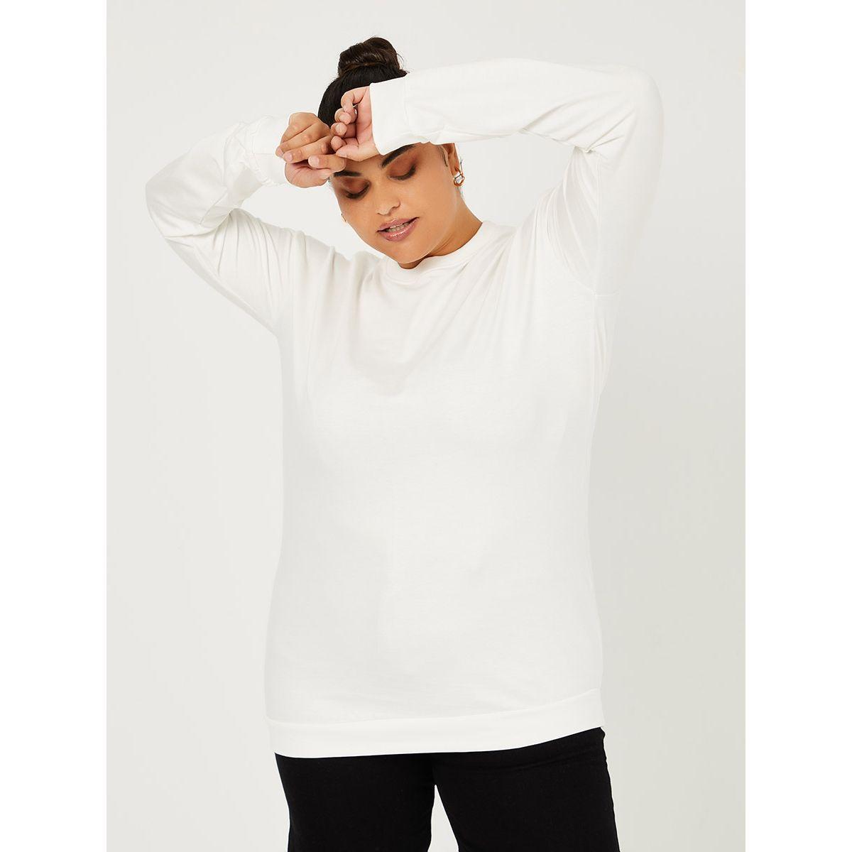 Styli Plus Longline Round Neck Knit Sweatshirt-women-winterwear-hoodiesandsweatshirts-hoodies-image-1