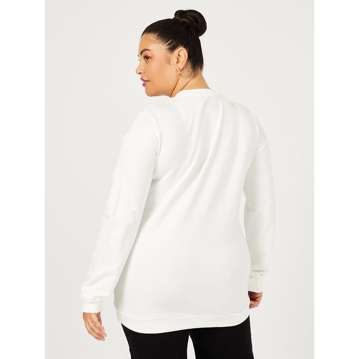 Styli Plus Longline Round Neck Knit Sweatshirt-women-winterwear-hoodiesandsweatshirts-hoodies-image-4