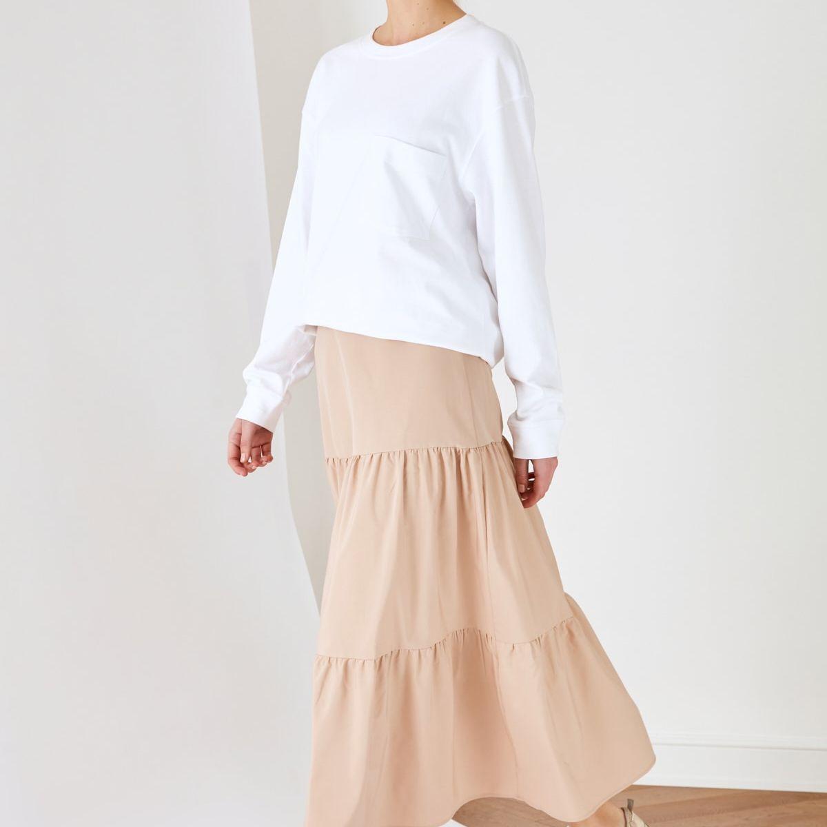 Trendyol Tiered Woven A-Line Midi Skirt-women-clothing-bottoms-skirts-image-2