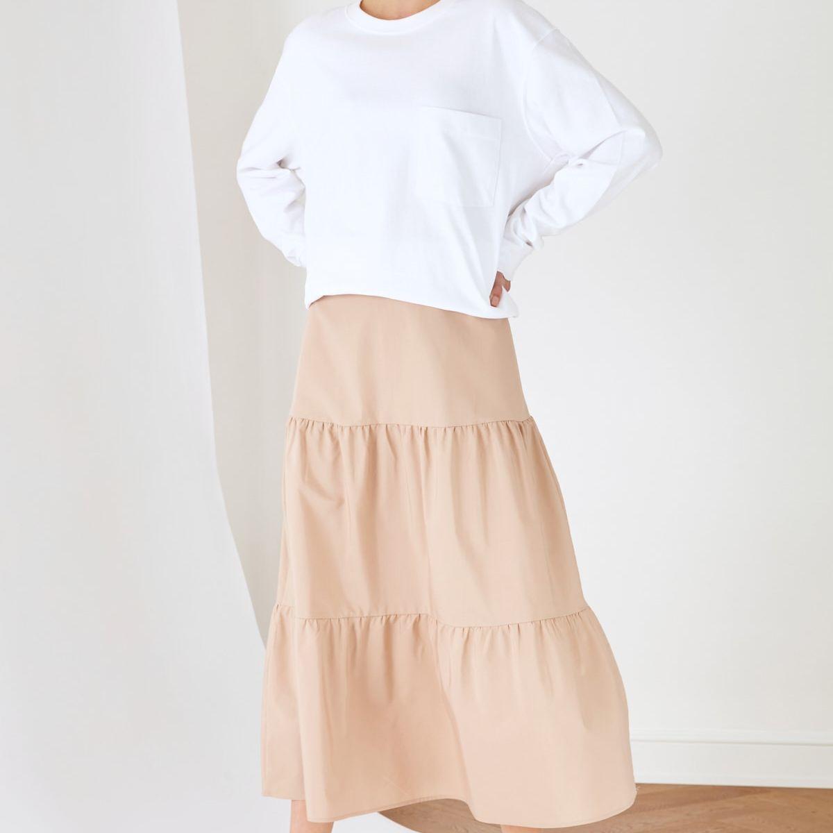 Trendyol Tiered Woven A-Line Midi Skirt-women-clothing-bottoms-skirts-image-3