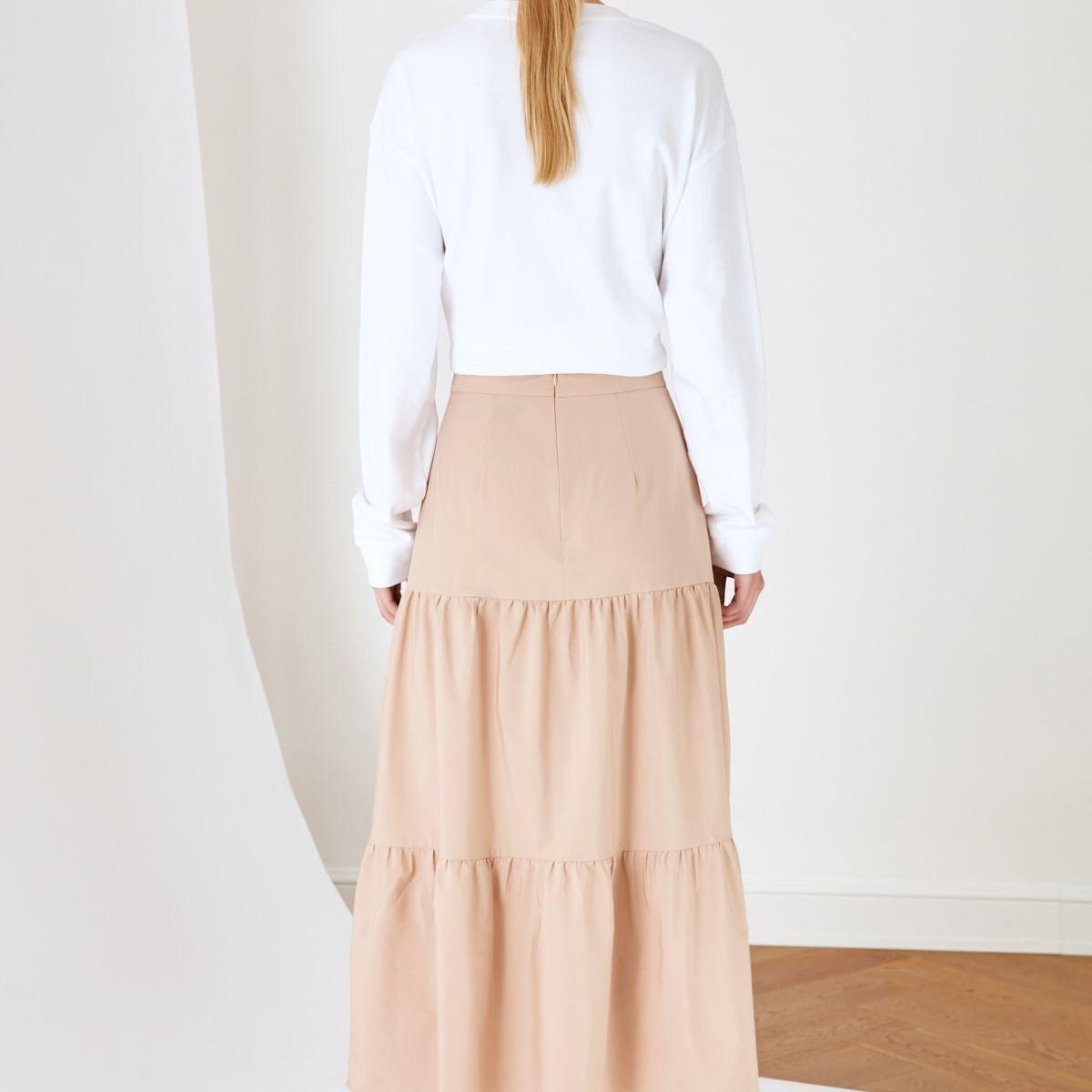 Trendyol Tiered Woven A-Line Midi Skirt-women-clothing-bottoms-skirts-image-5