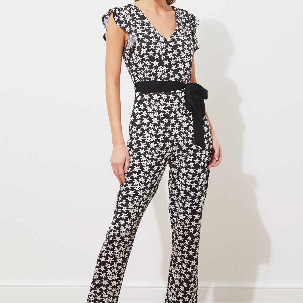 Trendyol Sleeveless Floral Print Woven Jumpsuit with Tie Belt-women-clothing-jumpsuits-image-5