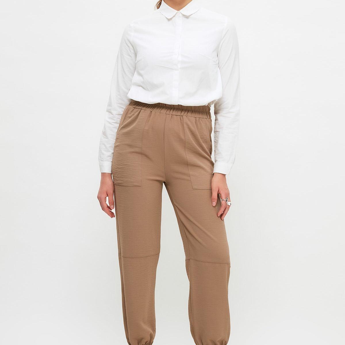 Trendyol Side Pocket Detail Elastic Waist Woven Pants-women-clothing-bottoms-trousers-image-11