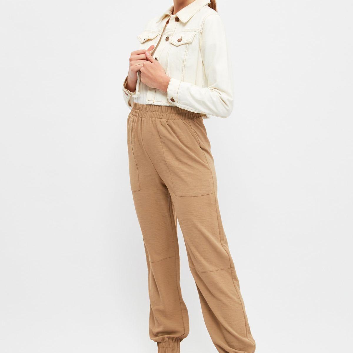 Trendyol Side Pocket Detail Elastic Waist Woven Pants-women-clothing-bottoms-trousers-image-5