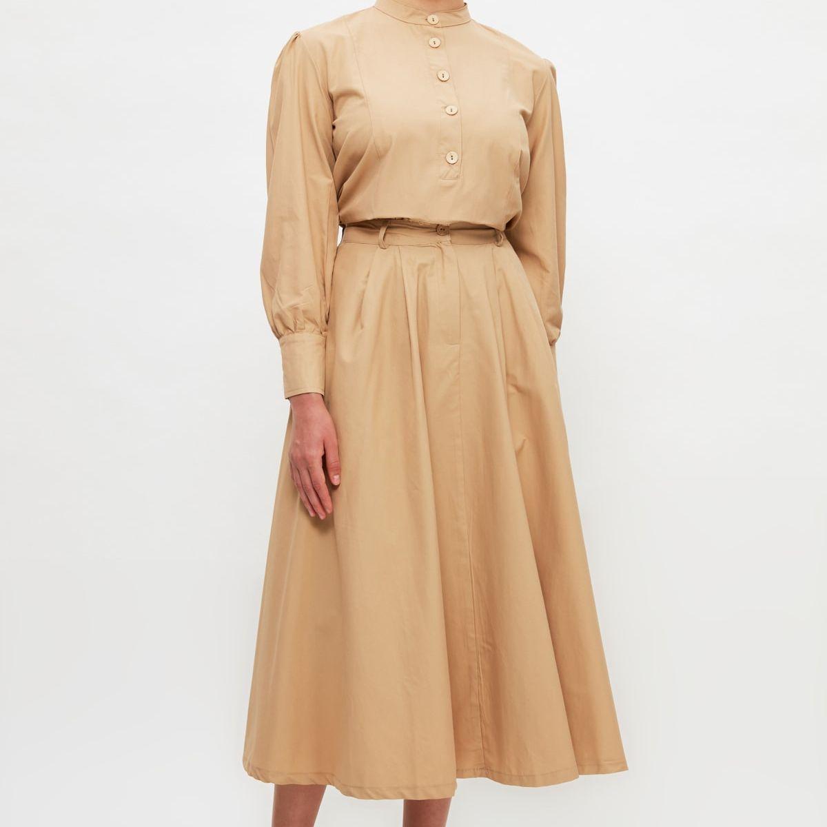 Trendyol Side Pocket Woven A-Line Midi Skirt with Belt Loops-women-clothing-bottoms-skirts-image-2