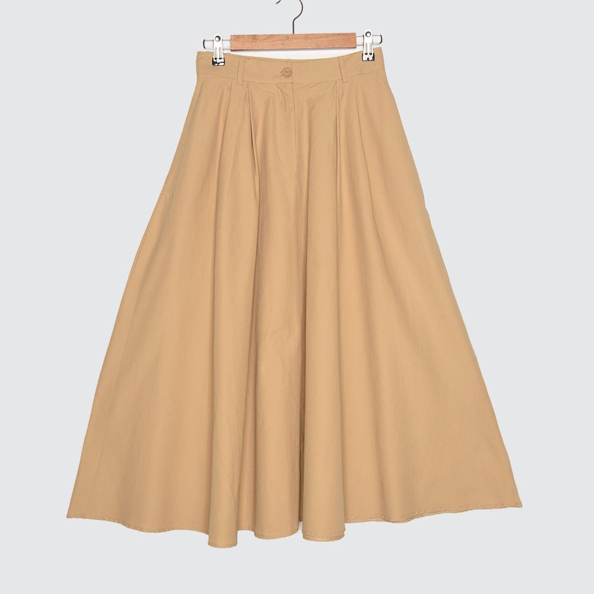 Trendyol Side Pocket Woven A-Line Midi Skirt with Belt Loops-women-clothing-bottoms-skirts-image-6