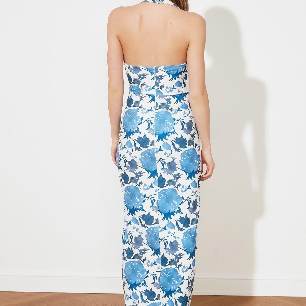 Trendyol Sleeveless Floral Print Backless Bodycon Maxi Dress-women-clothing-dresses-image-5