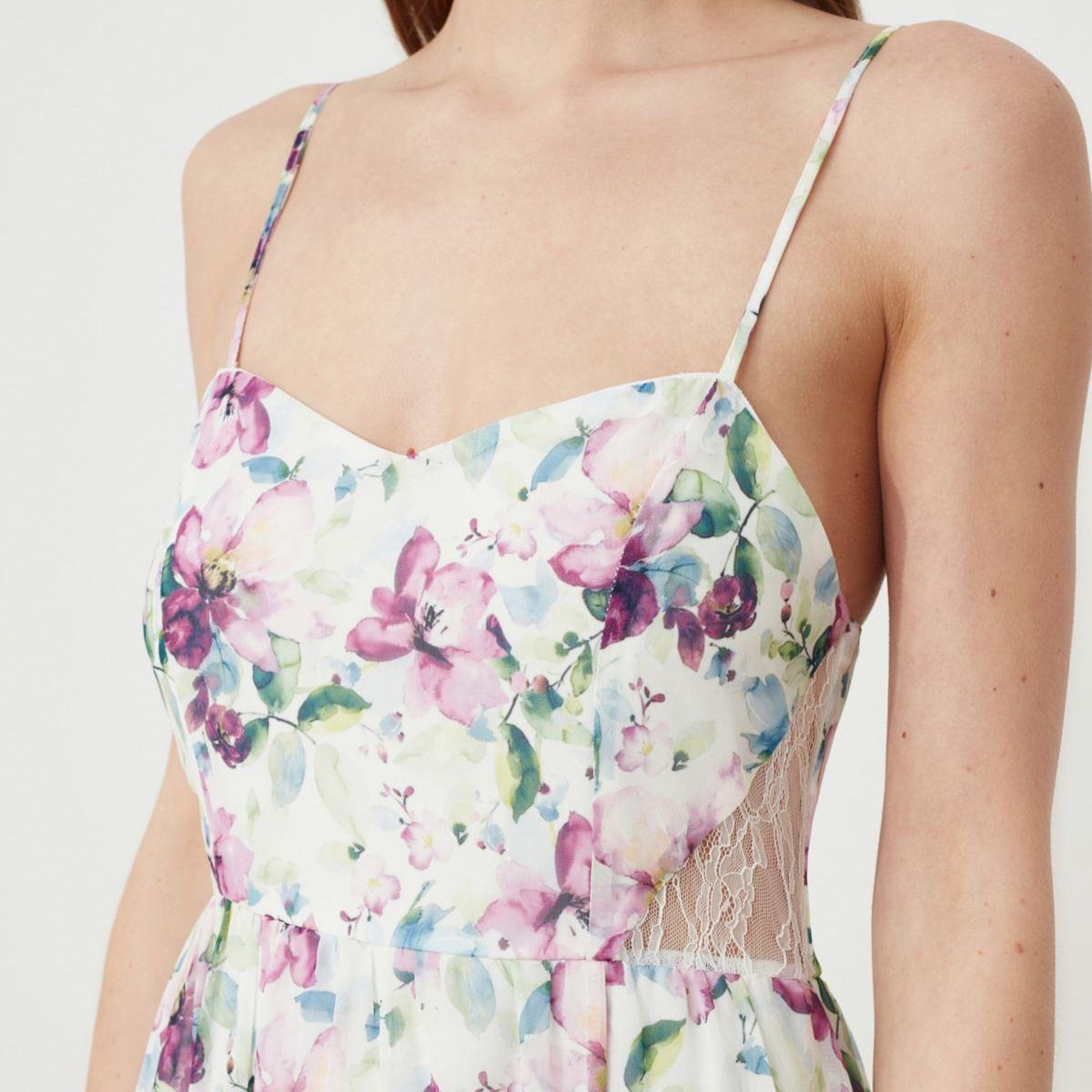 Trendyol Strappy Floral Print A-Line Maxi Dress with Split Hem-women-clothing-dresses-image-4