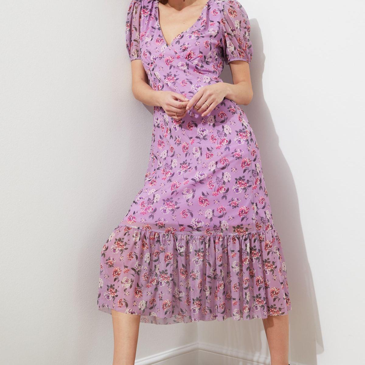 فستان ميدي باكمام منفوشة-women-clothing-dresses-image-4