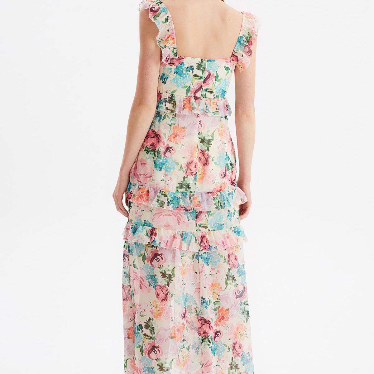 Trendyol Sleeveless Floral Print A-Line Maxi Dress with Split Hem-women-clothing-dresses-image-5