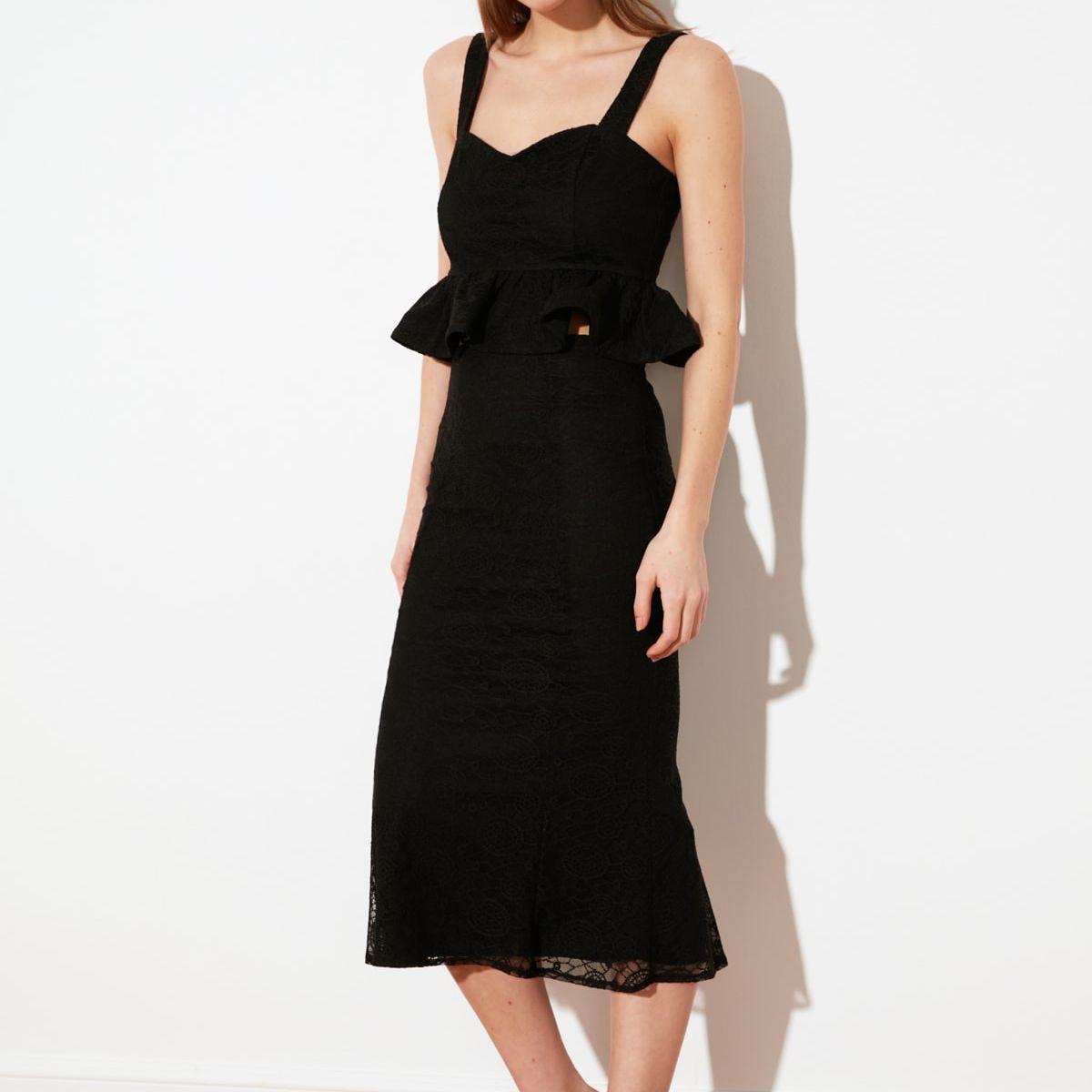 Trendyol Lace Insert Midi Skirt-women-clothing-bottoms-skirts-image-2