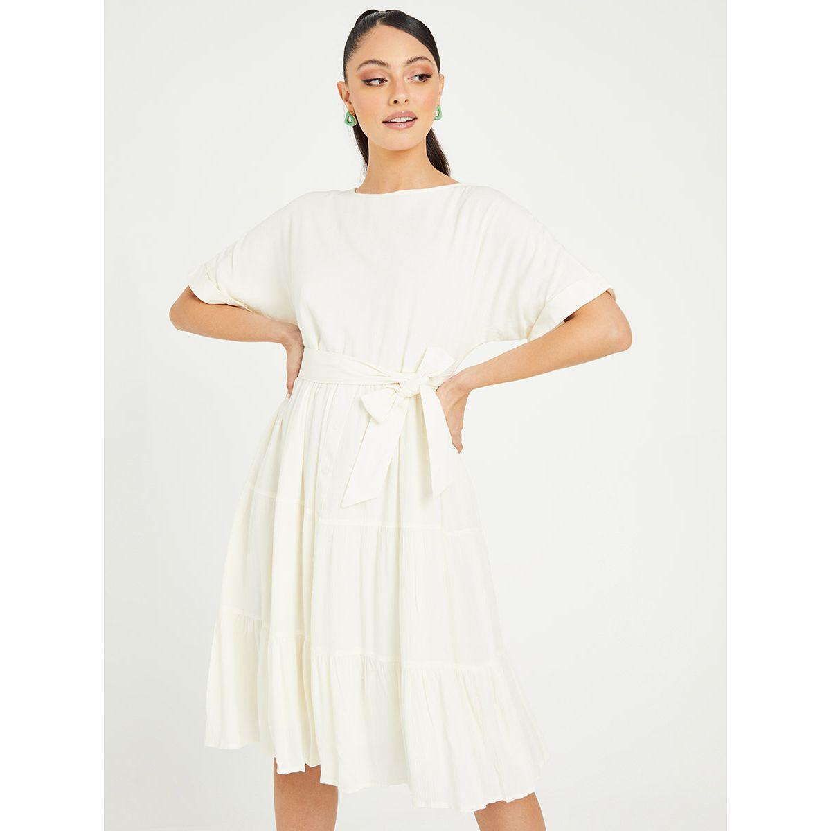 فستان ميدي باكمام قصيرة-women-clothing-dresses-image-1