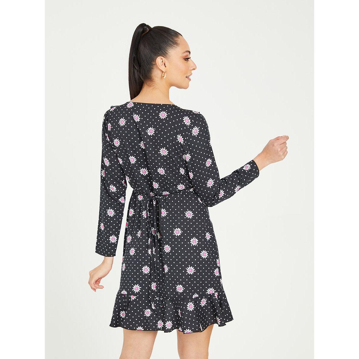 Styli Long Sleeves Floral Print Wrap Mini Dress-women-clothing-dresses-image-4