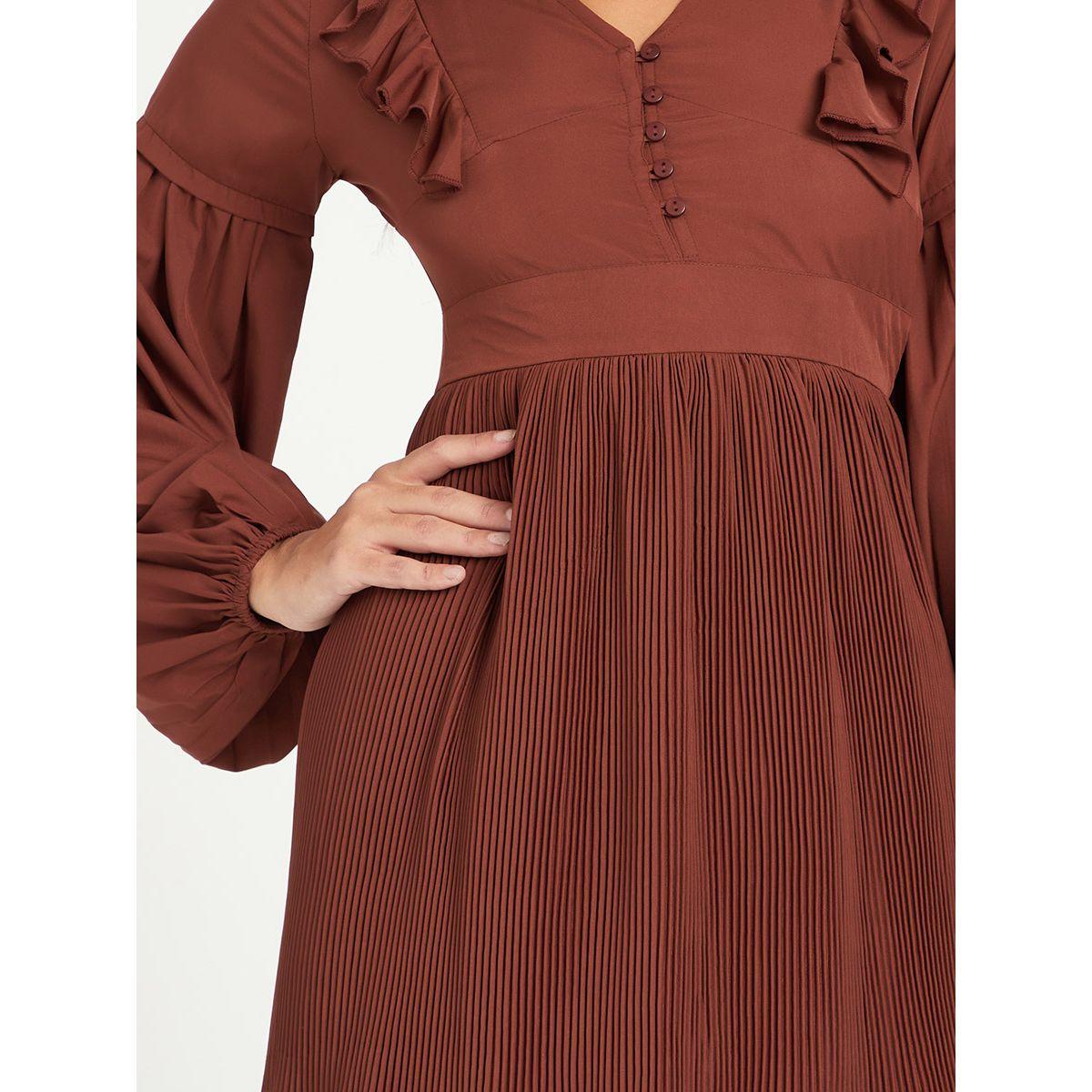 فستان ميدي باكمام طويلة وكشكش من ريد تايب-women-clothing-dresses-image-3