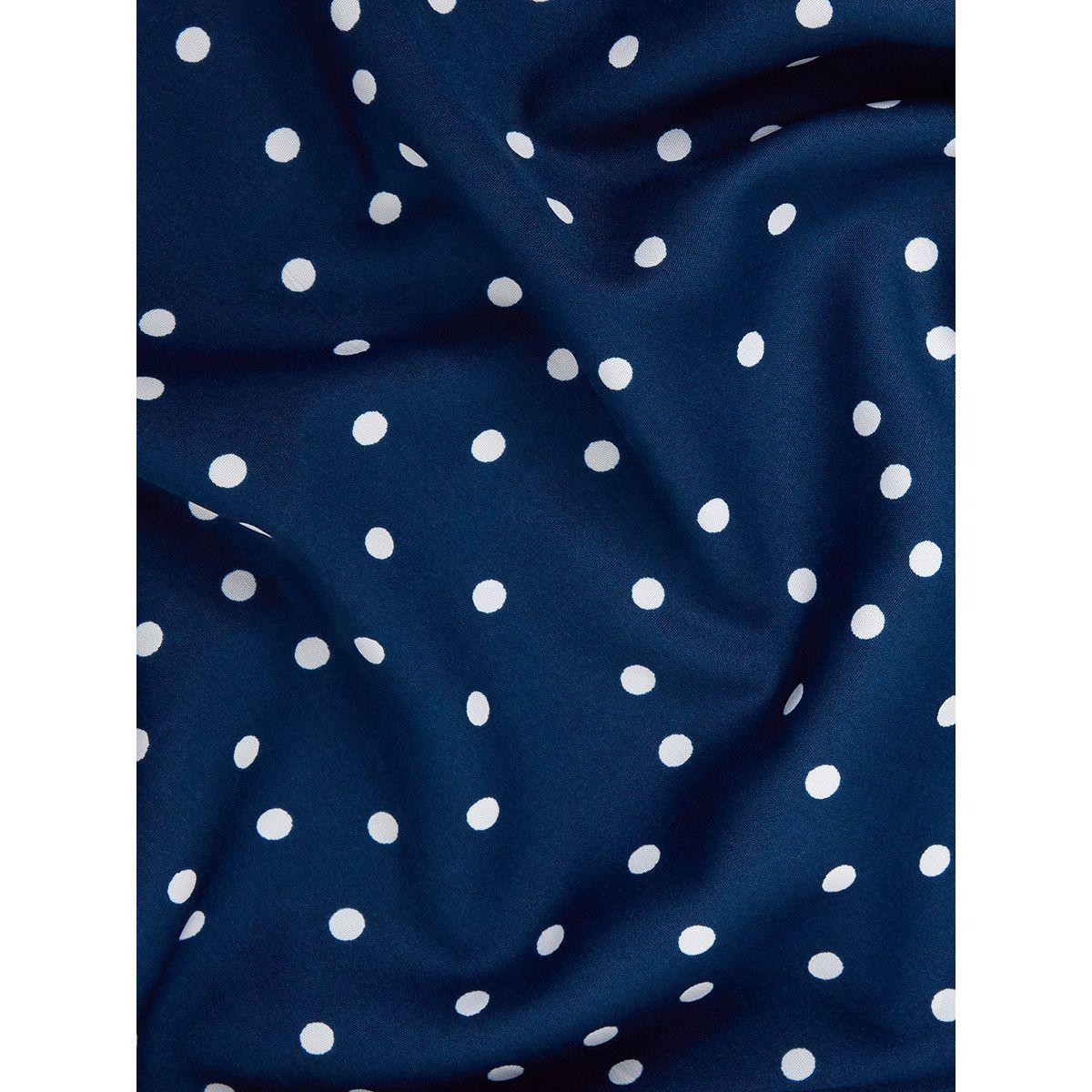 Styli Pussybow Neck Polka Dot A-Line Midi Dress with Ruffle Detail-women-clothing-dresses-image-5