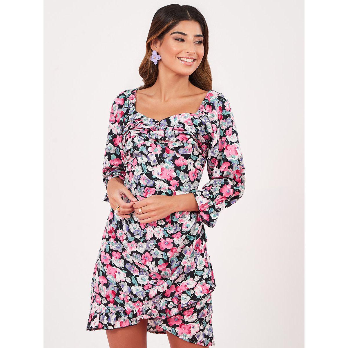 فستان قصير مطبع بزهور-women-clothing-dresses-image-2