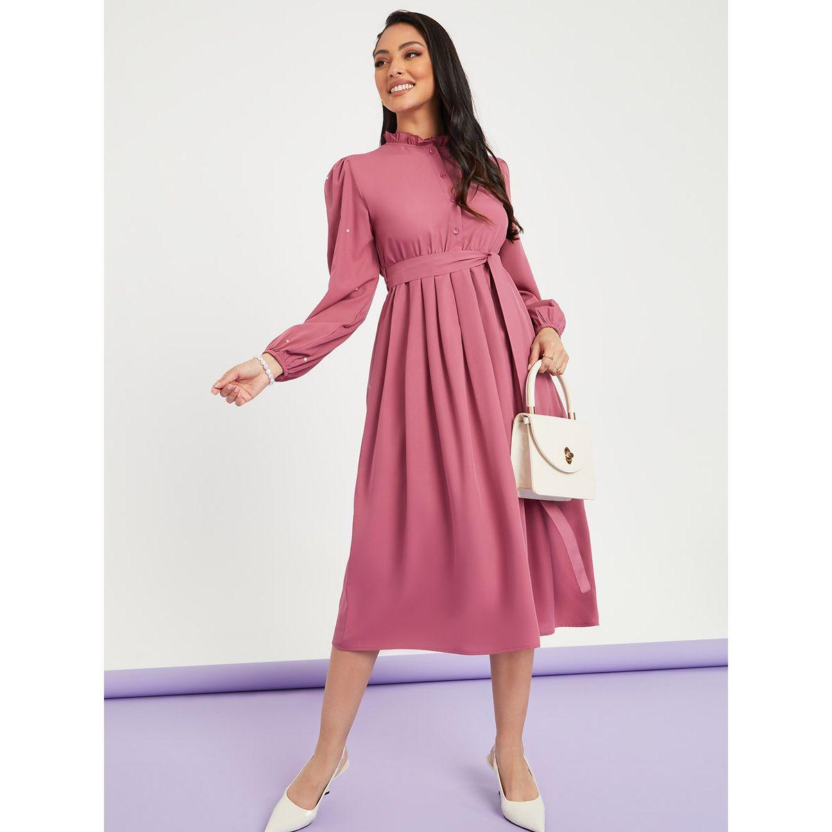 فستان ميدي باكمام طويلة من ريد تايب-women-clothing-dresses-image-1