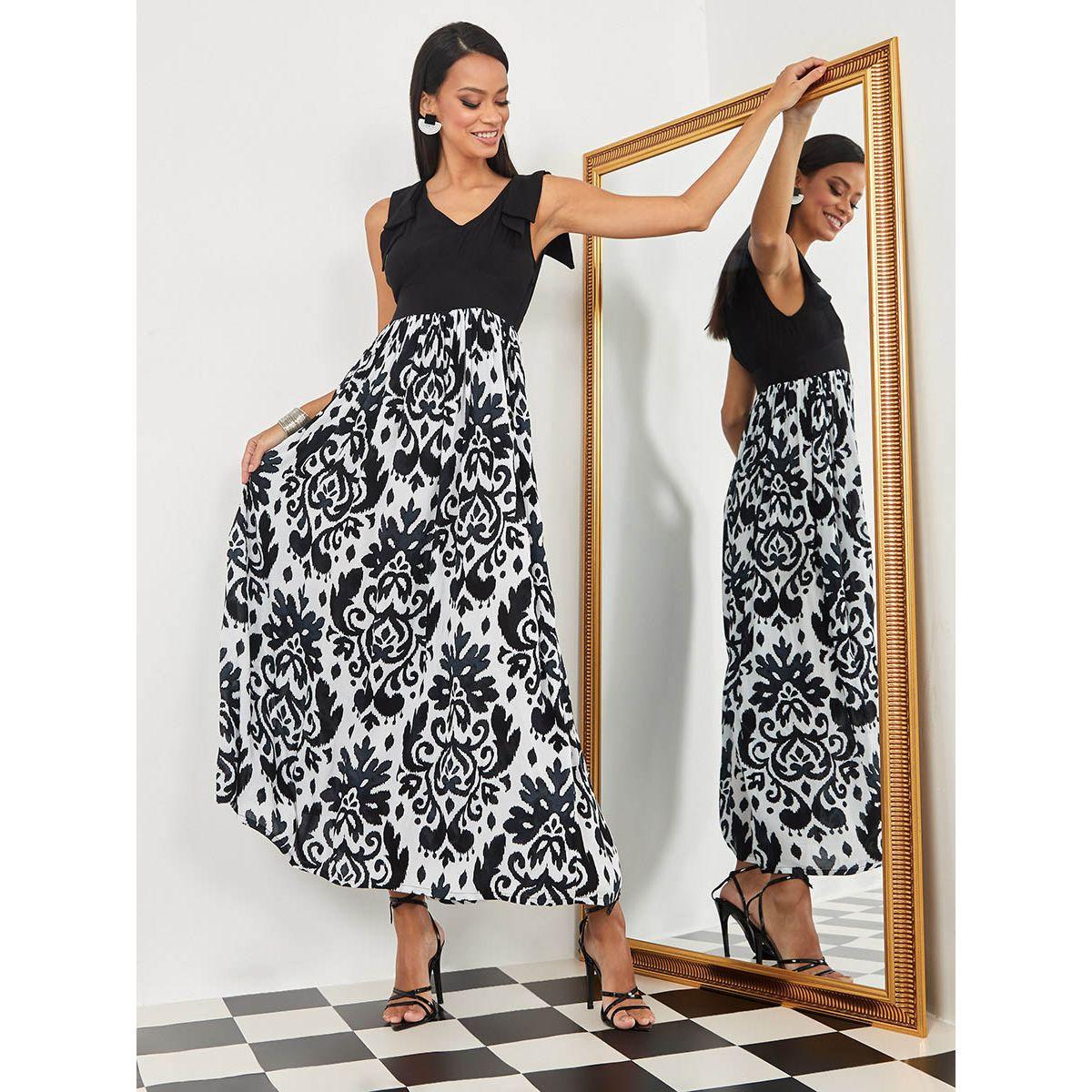 Styli Sleeveless V Neck Paisley Print Maxi Dress-women-clothing-dresses-image-1