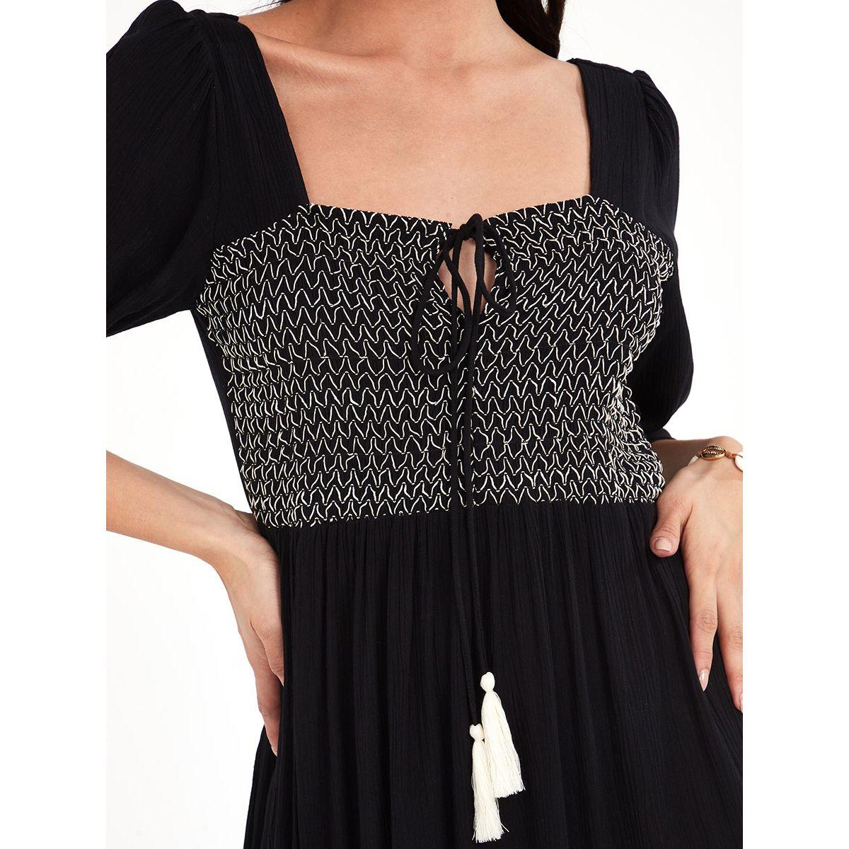 فستان طويل باكمام قصيرة من ستايلي-women-clothing-dresses-image-3