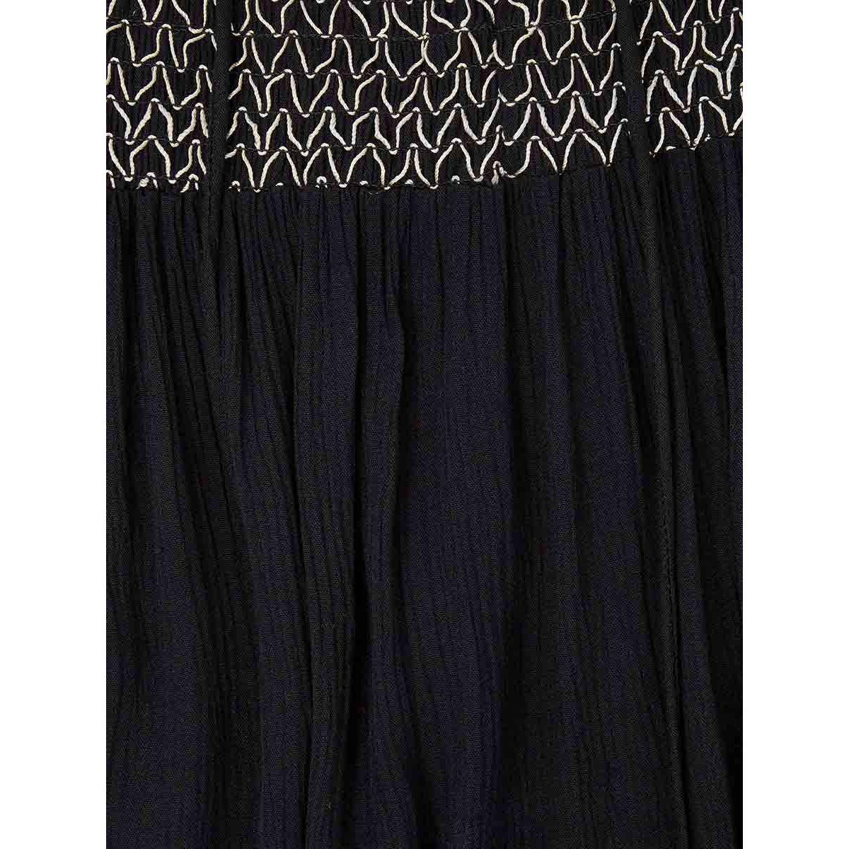Styli 3/4 Sleeves Shirred Detail Square Neck A-Line Maxi Dress-women-clothing-dresses-image-5