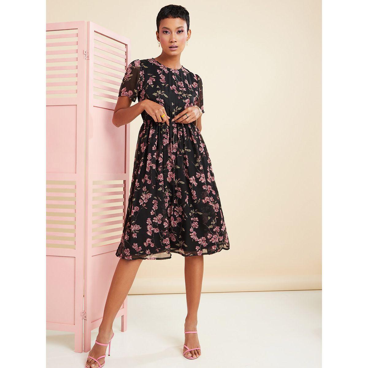 فستان ميدي باكمام قصيرة من ستايلي-women-clothing-dresses-image-1