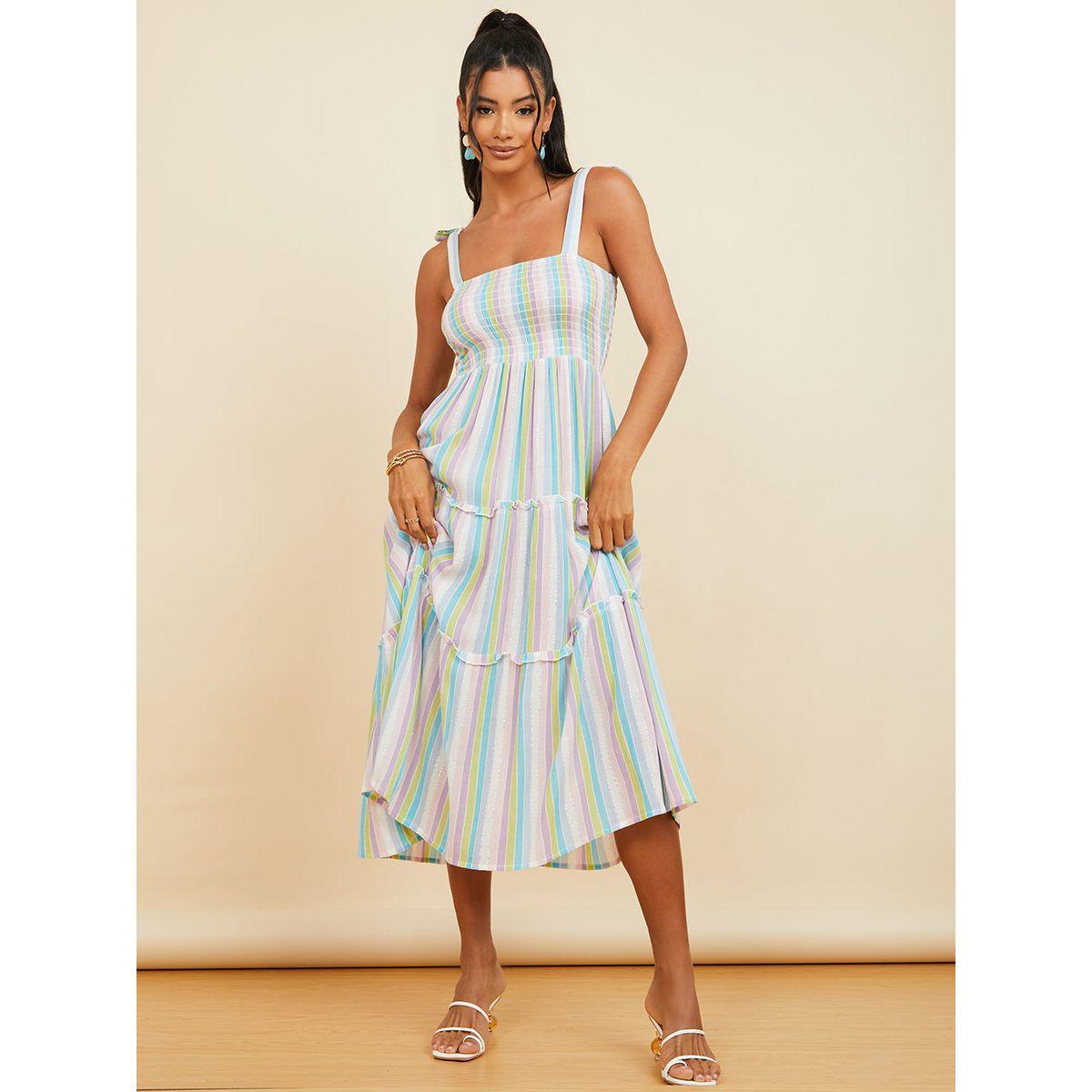 Styli Strappy Square Neck Striped A-Line Midi Dress-women-clothing-dresses-image-5