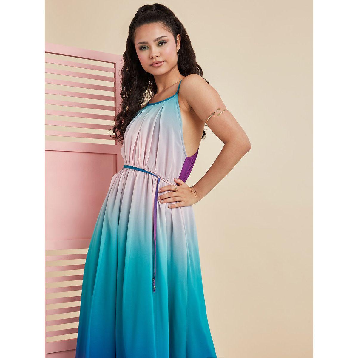 Styli Sleeveless Round Neck Ombre Style A-Line Maxi Dress-women-clothing-dresses-image-2