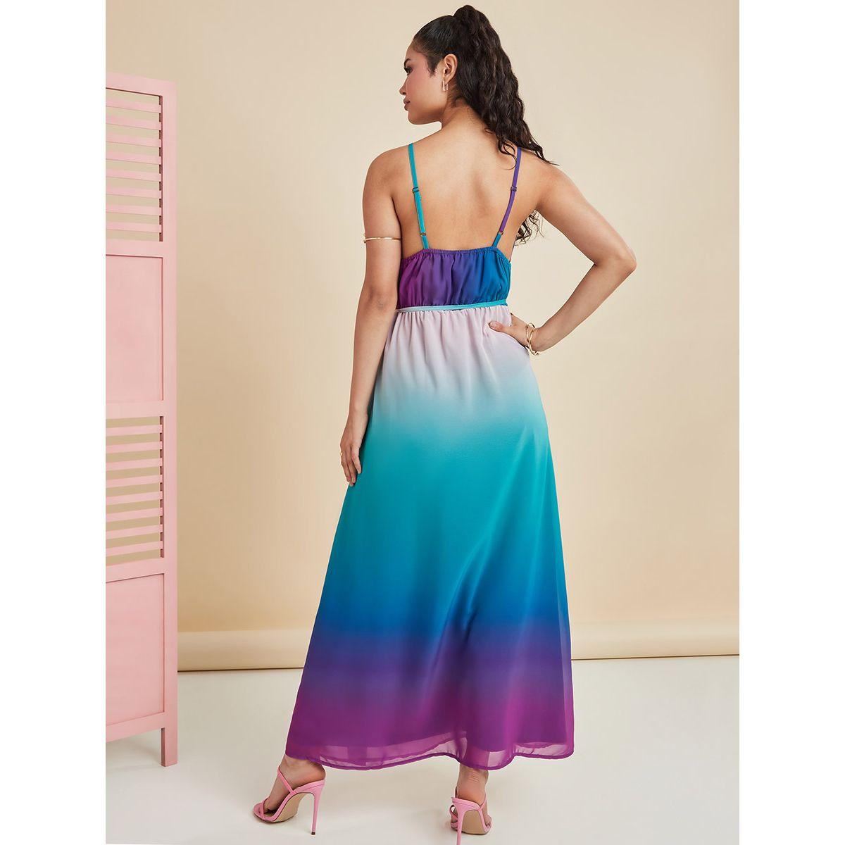 Styli Sleeveless Round Neck Ombre Style A-Line Maxi Dress-women-clothing-dresses-image-3