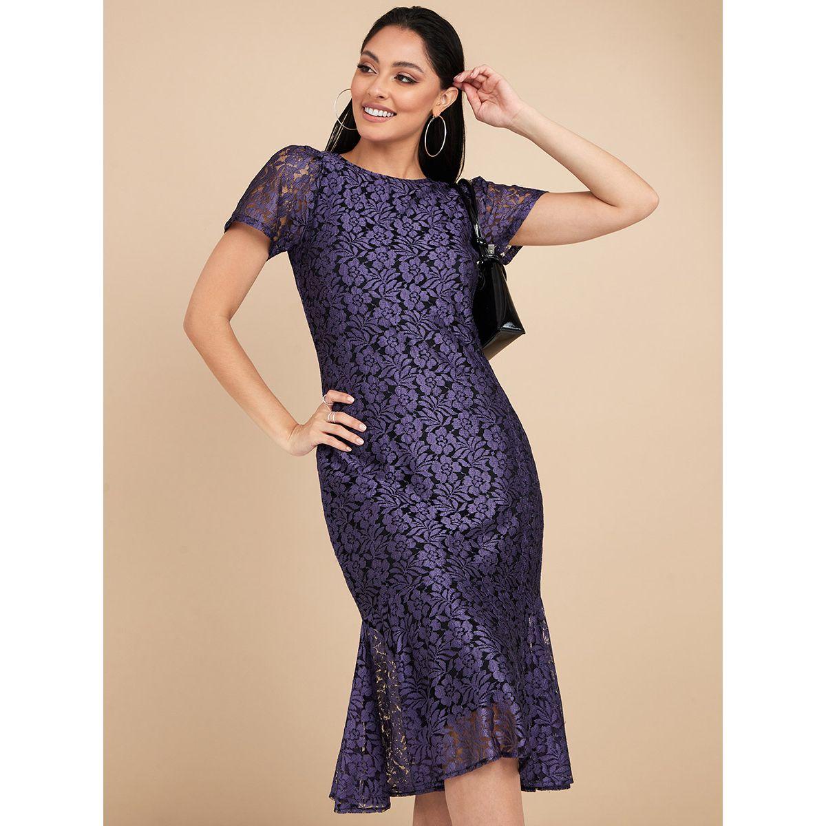 Styli Short Sleeves Round Neck Lace Insert A-Line Midi Dress-women-clothing-dresses-image-3