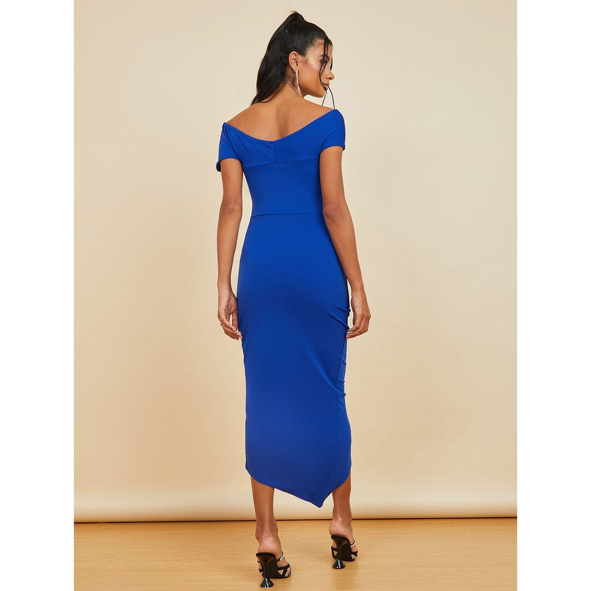 Styli Off Shoulder Asymmetric Hem Bodycon Midi Dress-women-clothing-dresses-image-4