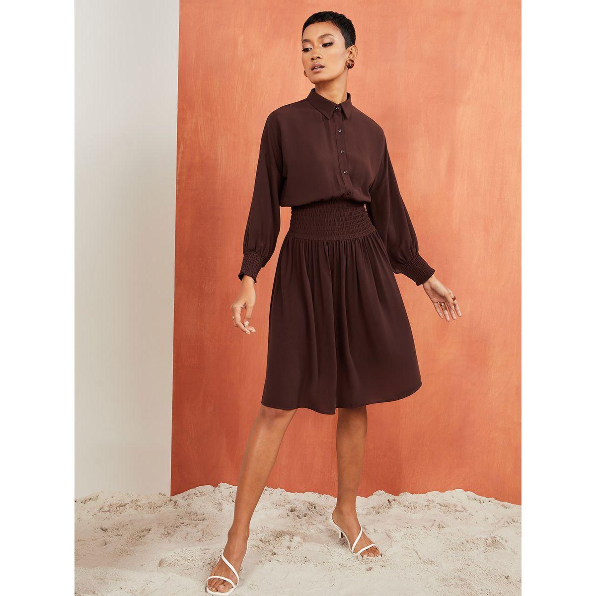 Styli Premium Shirred Shirt Dress-women-clothing-dresses-image-2