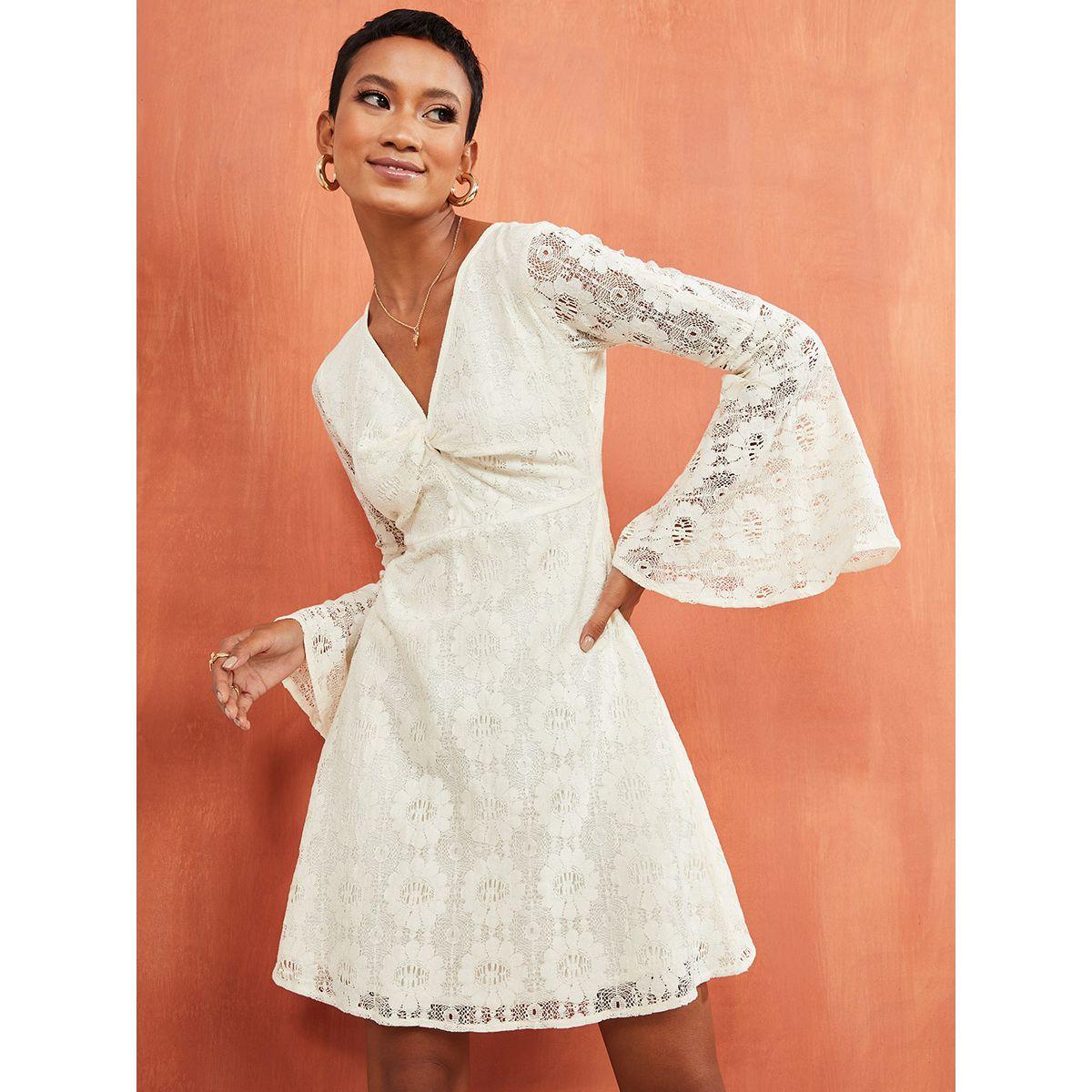 Styli Premium Lace Dress with Volume Sleeves-women-clothing-dresses-image-1