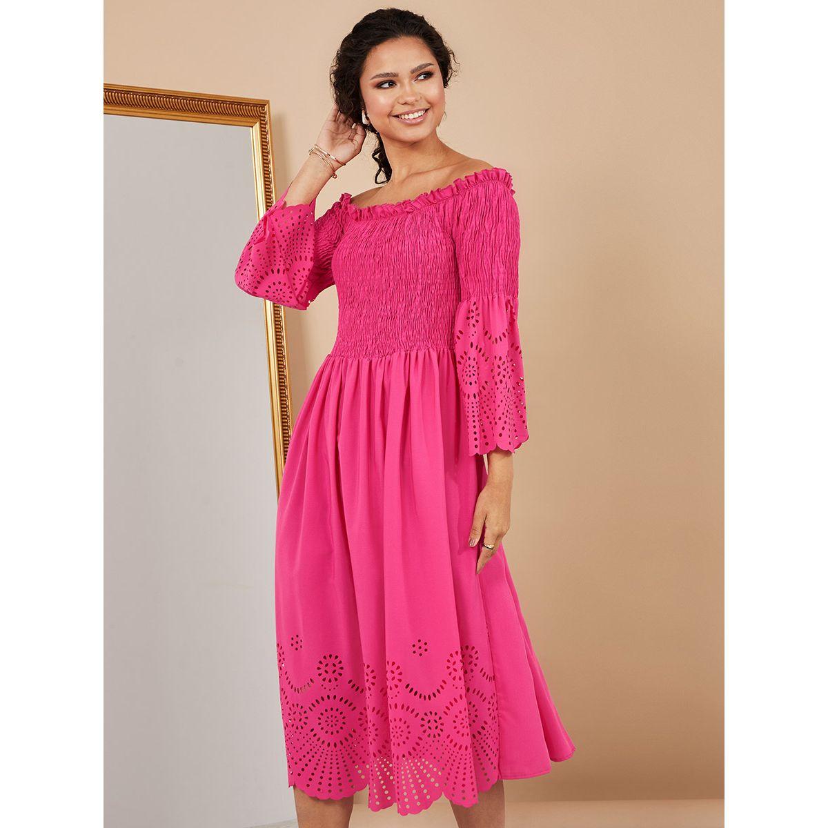 فستان ميدي باكتاف مكشوفة من ستايلي-women-clothing-dresses-image-1