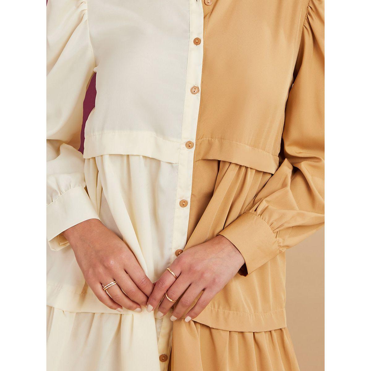 Styli Long Sleeves Collared Colorblock Shirt Dress-women-clothing-dresses-image-3