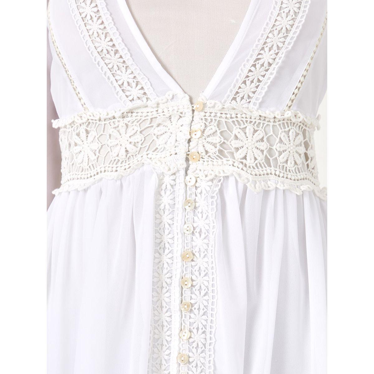 Styli Long Sleeves V Neck Lace Insert A-Line Knee Length Dress-women-clothing-dresses-image-3