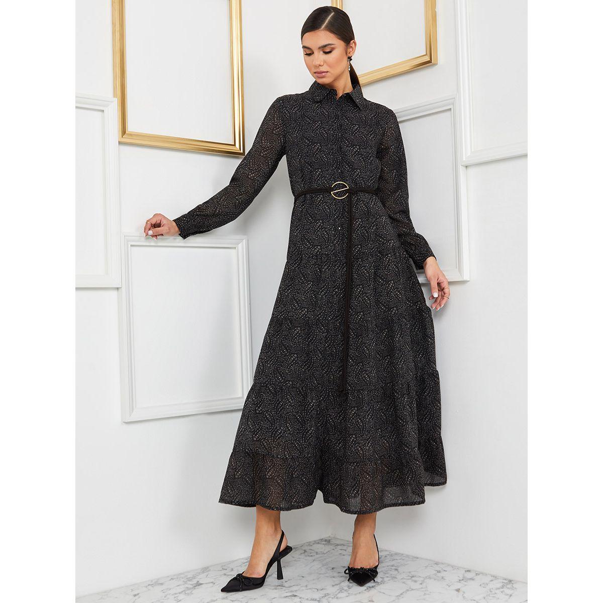 فستان طويل باكمام طويلة من ستايلي-women-clothing-dresses-image-1