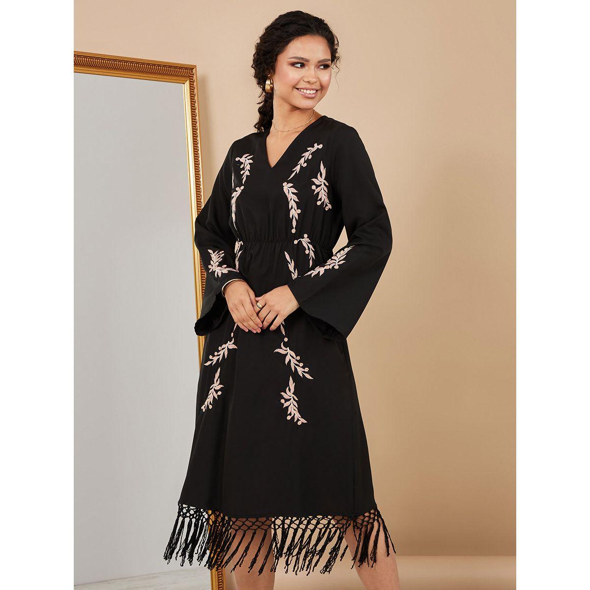 فستان كاجوال مزين بشراشيب من ستايلي-women-clothing-dresses-image-1